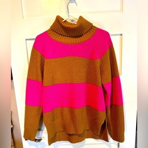 Neon pink and mustard turtleneck